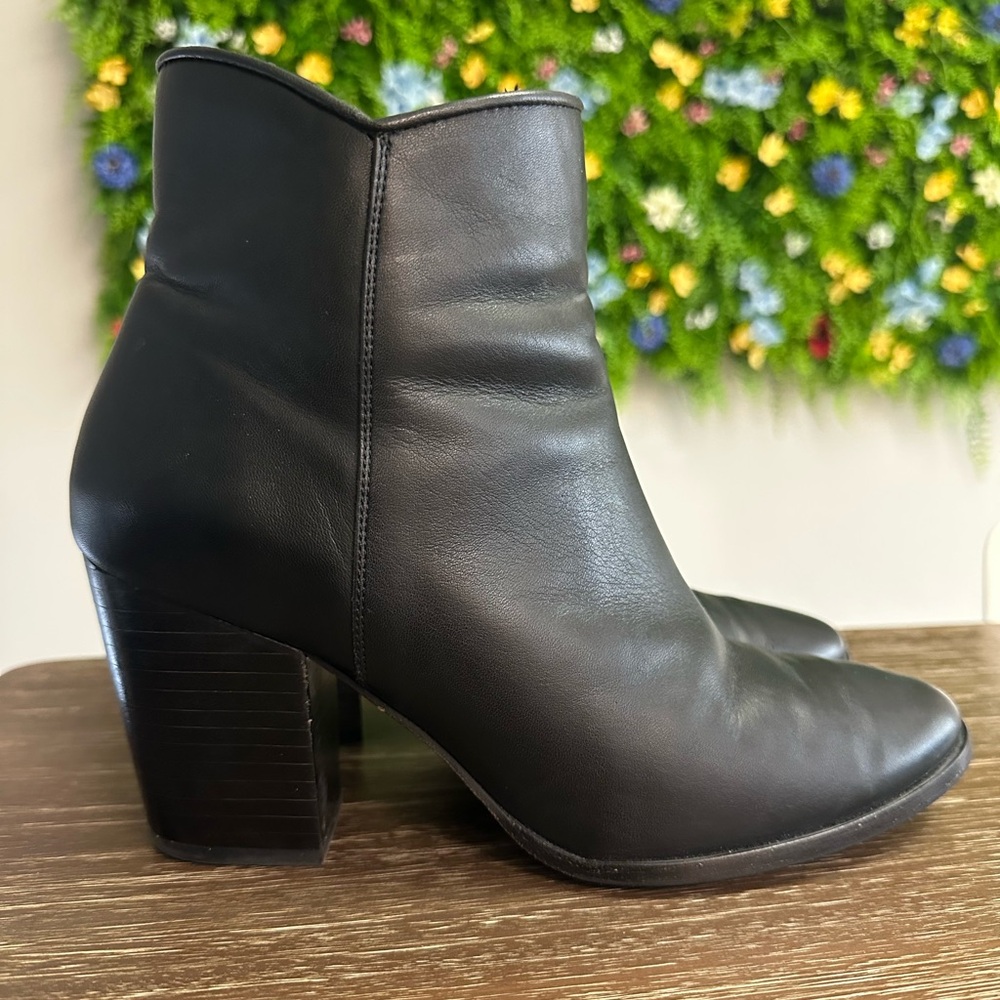 THURSDAY BOOTS Black Leather 3” Heeled Ankle Boots - Women’s 8.5